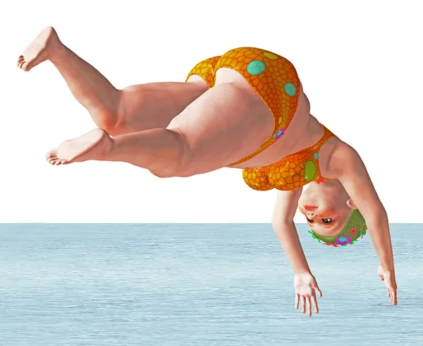 Nadador gordo — Fotografia de Stock