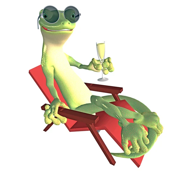 Gecko ligga i solen — Stockfoto