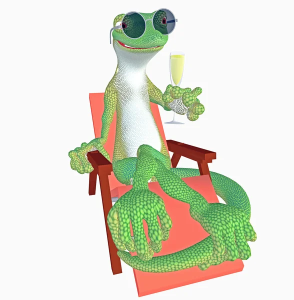 Gecko lying in the sun — Stock Photo, Image