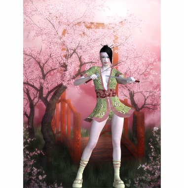 Samurai girl clipart