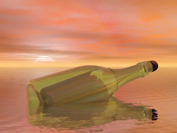 stock image Message in a bottle