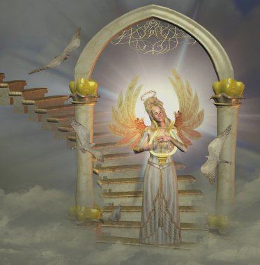 Angel in heaven clipart