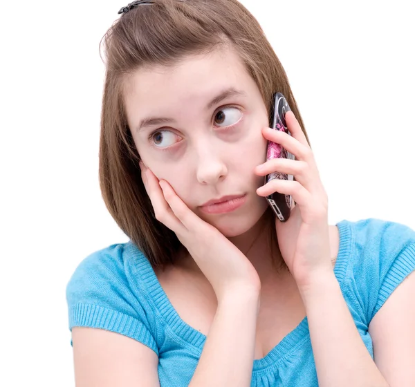 Verstörter Teenager telefoniert — Stockfoto