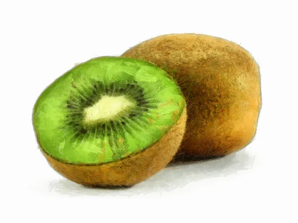 stock image Painting of a kiwi