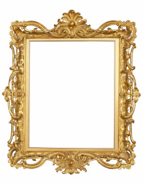 Antique gold Frame isolated clipart