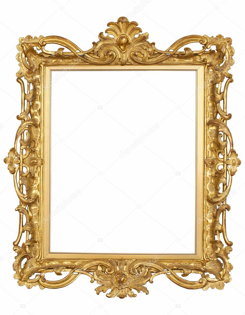 Antique gold Frame isolated