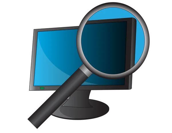 Icona del computer di ricerca Illustrazione Stock