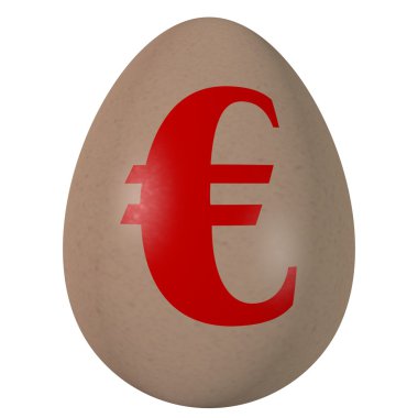 üzerinde çizilmiş euro işareti ile yumurta.