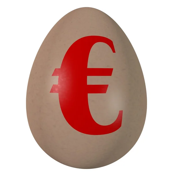 Яйцо со знаком на евро нарисовано на нем . — стоковое фото