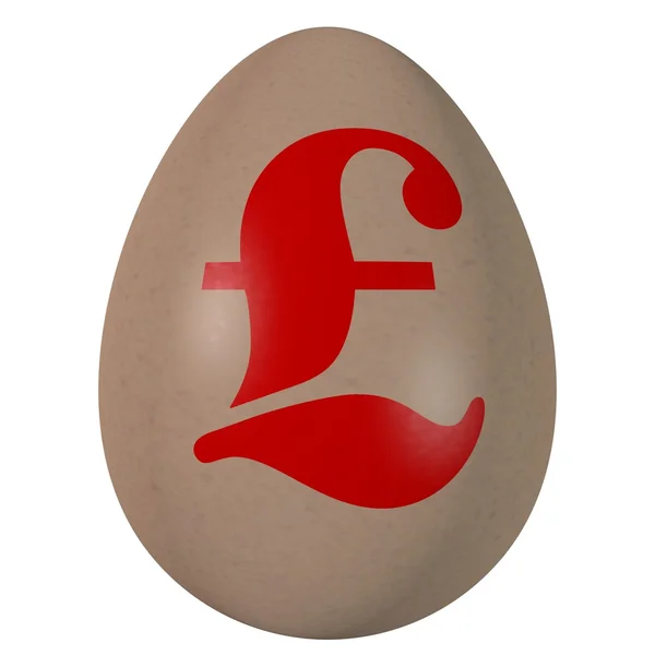 stock image Egg with the sign on pounds sterling drawn