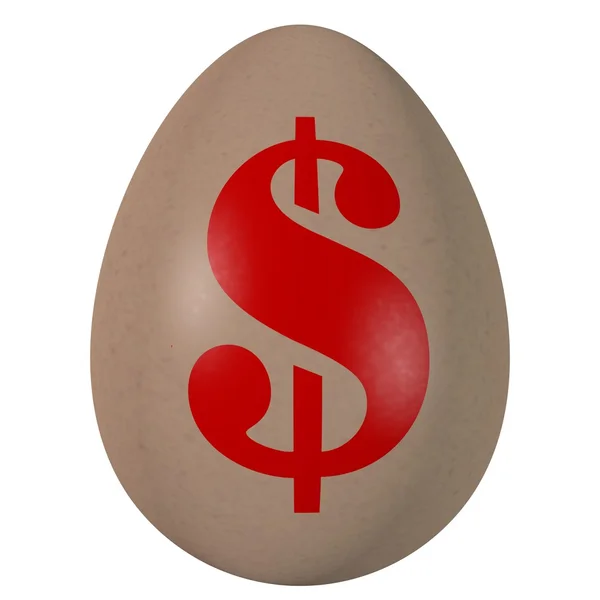Яйцо с нарисованным на нем знаком доллара . — стоковое фото