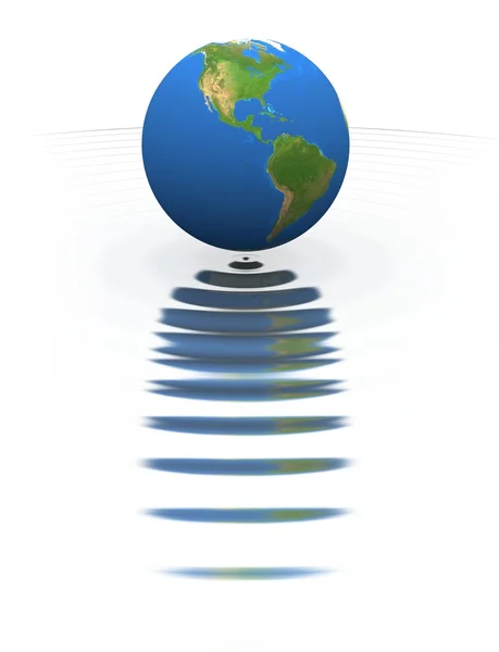 Globus auf dem Wasser — Stockfoto