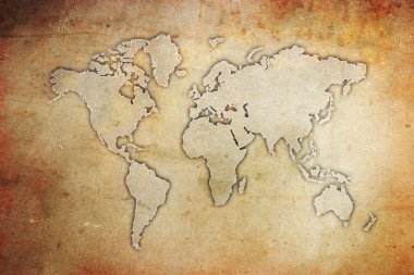 Grunge World Map clipart