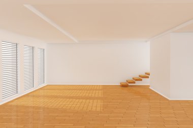 3d empty room clipart