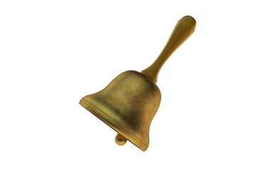 3D school bell clipart
