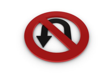 Forbidden u-turn clipart