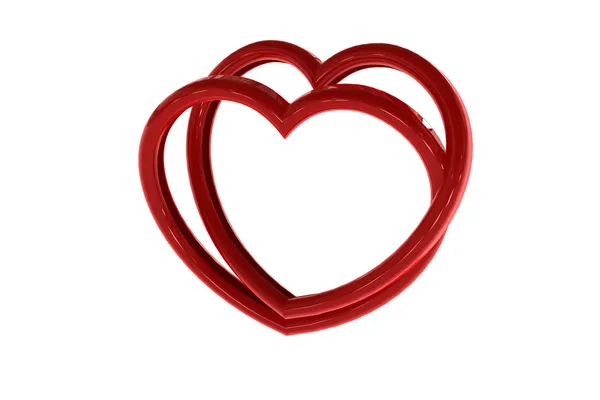 Czerwone serca 3d — Zdjęcie stockowe