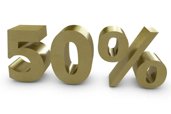 Fifty percent in 3d — Stock Photo, Image