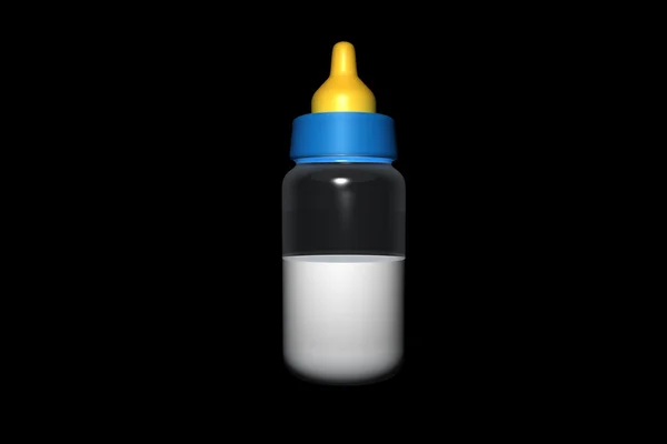 Baby bottle in 3d — Stock Photo, Image