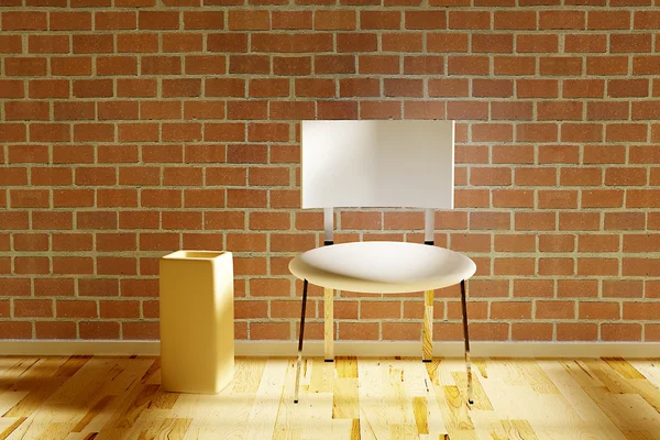 Cadeira branca com vaso — Fotografia de Stock