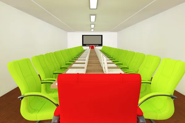Konferenční místnost s prázdné židle — Stock fotografie