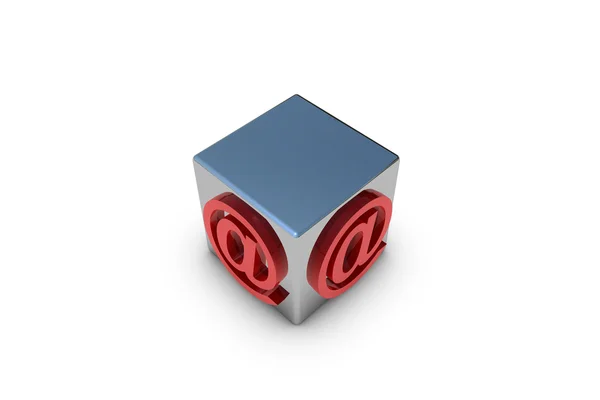 立方体 e メールのアイコン — ストック写真