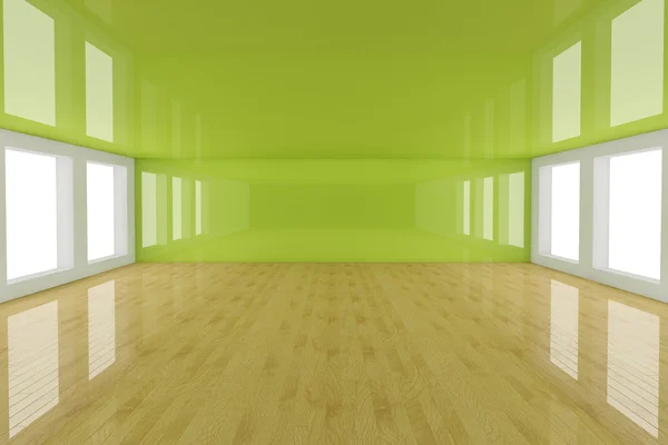 空绿色室内房间 — 图库照片