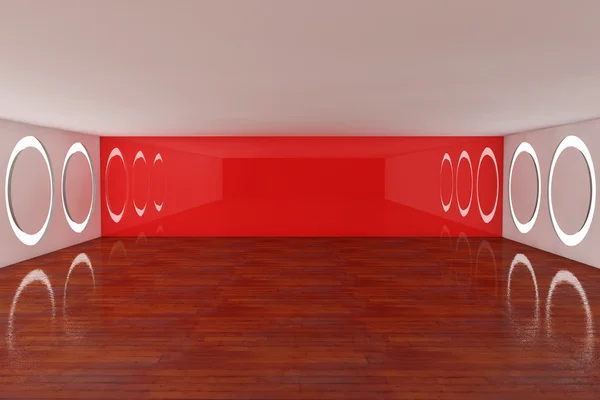 Quarto interior vermelho vazio — Fotografia de Stock