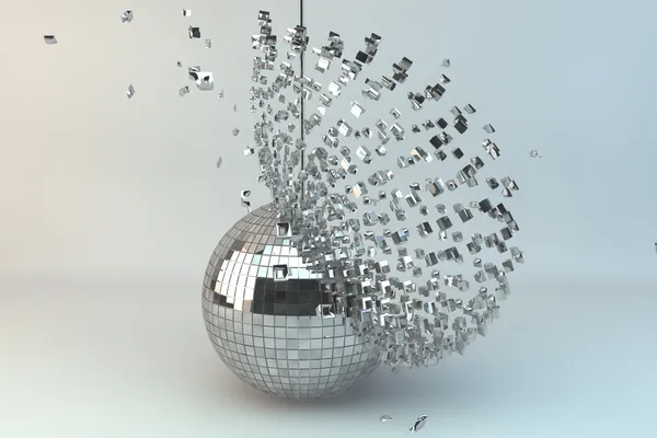 Disco bal exploderende — Stockfoto