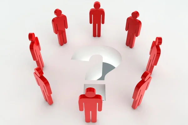 Question mark with red characters — Stock Photo, Image