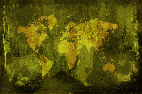 Kaart van de wereld van de grunge — Stockfoto
