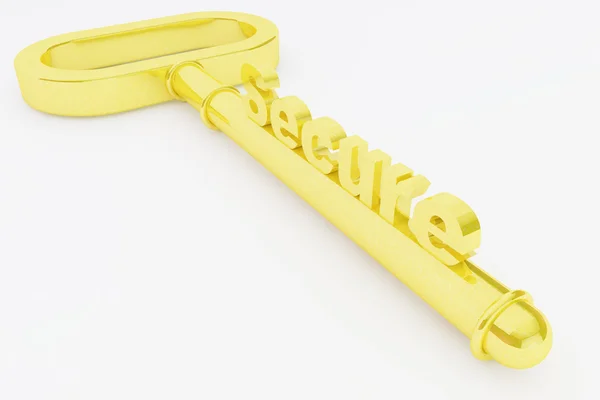 Zlatý bezpečný klíč — Stock fotografie