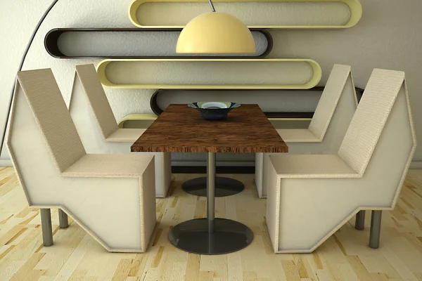 3D καρέκλες στο τραπέζι — Φωτογραφία Αρχείου