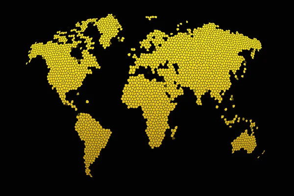 Mozaiková mapa světa — Stock fotografie