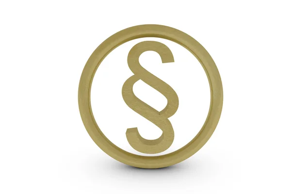 Gold paragraph symbol - illustration — Stock Photo, Image