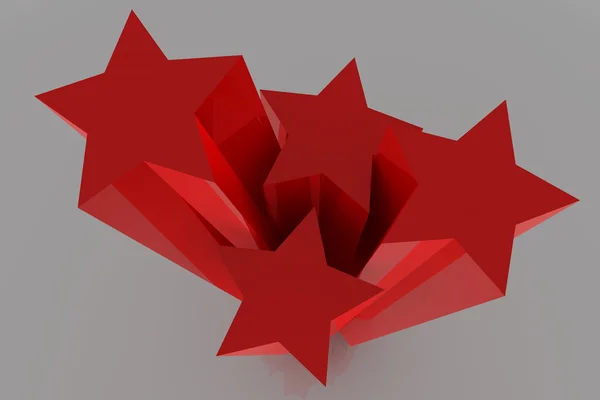 3D czerwone gwiazdki — Zdjęcie stockowe