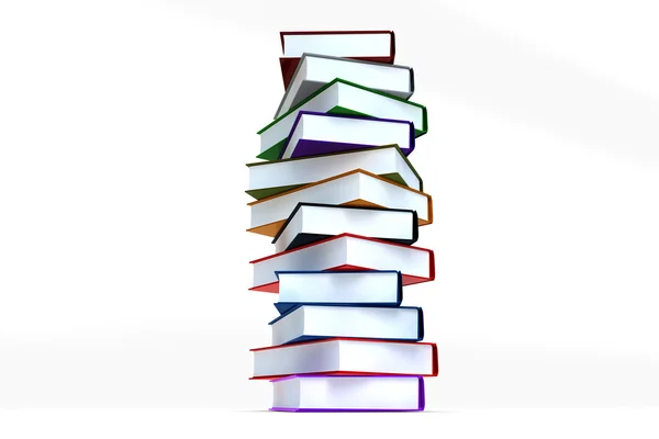 Stack böcker i 3d — Stockfoto