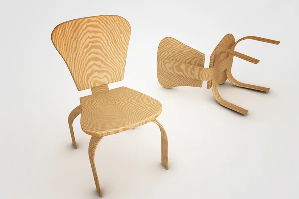 3D дерева стілець — стокове фото