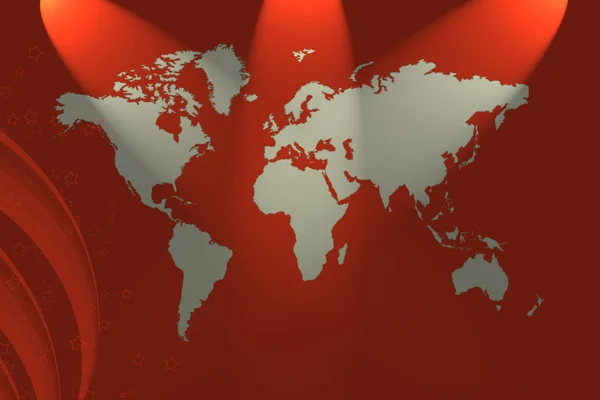 Carte du monde rouge Contexte — Photo