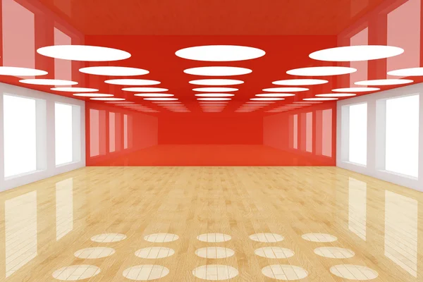 Roter leerer Raum Stockbild