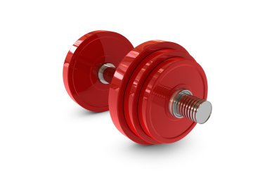 Red dumbbell weight clipart