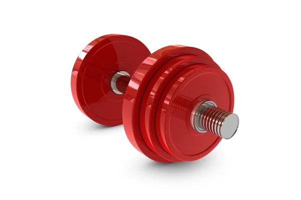 Red dumbbell weight — Stock Photo, Image