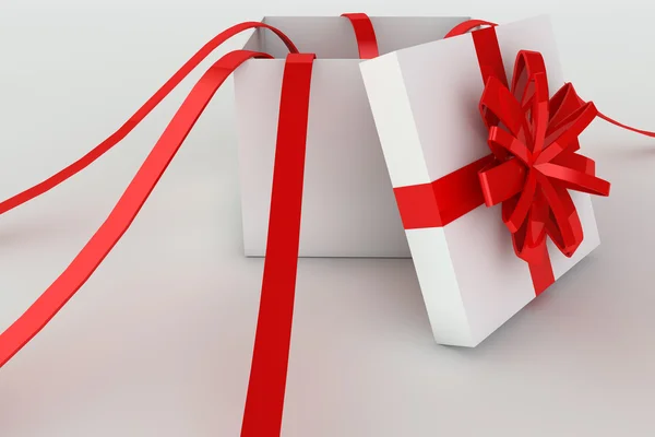Öppnade presentkartong i 3d — Stockfoto