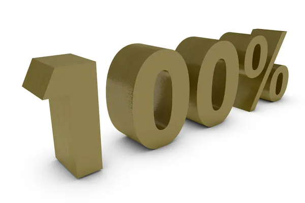 Percentagem tridimensional em ouro — Fotografia de Stock