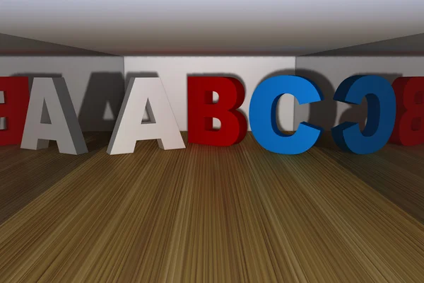 ABC harf bir odada — Stok fotoğraf
