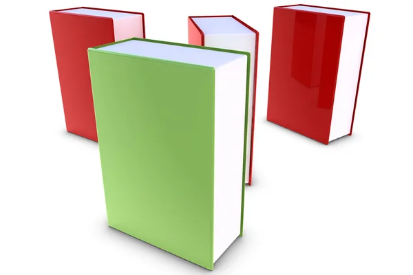 Livros vermelhos e verdes — Fotografia de Stock
