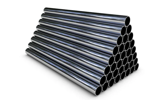 stock image Stacked steel pipe