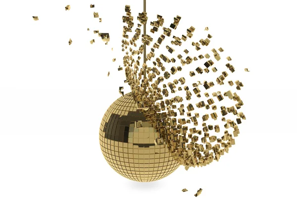 Золотой диско-мяч — стоковое фото
