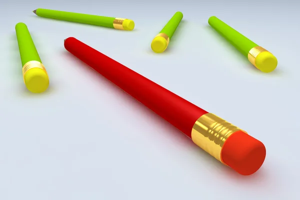 Roter und grüner Stift — Stockfoto