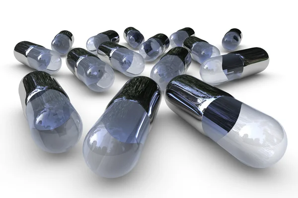 3d metal capsules — Stock Photo, Image